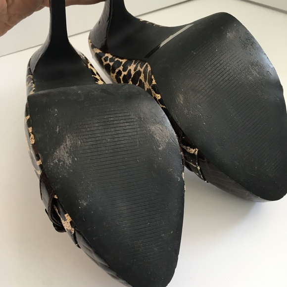 Qupid Leopard Print Stiletto Heels, Women’s Size 8, Brown/Gold - Picture 6 of 7